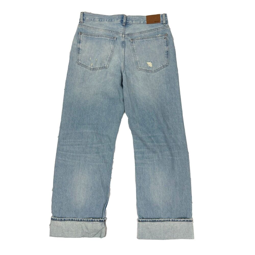 MADEWELL Low-Slung Baggy Jeans 28 Hallstead Blue Wide Leg Cuffed Rigid NWT B44 - Picture 3 of 6
